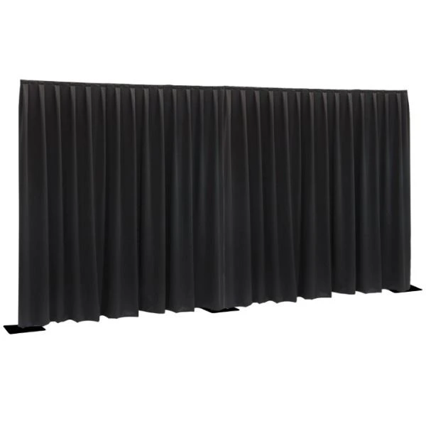 Pipe & Drape; per 3 meter (Zwart) (verstelbare hoogte - max 4m)